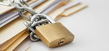 Files secured with padlock